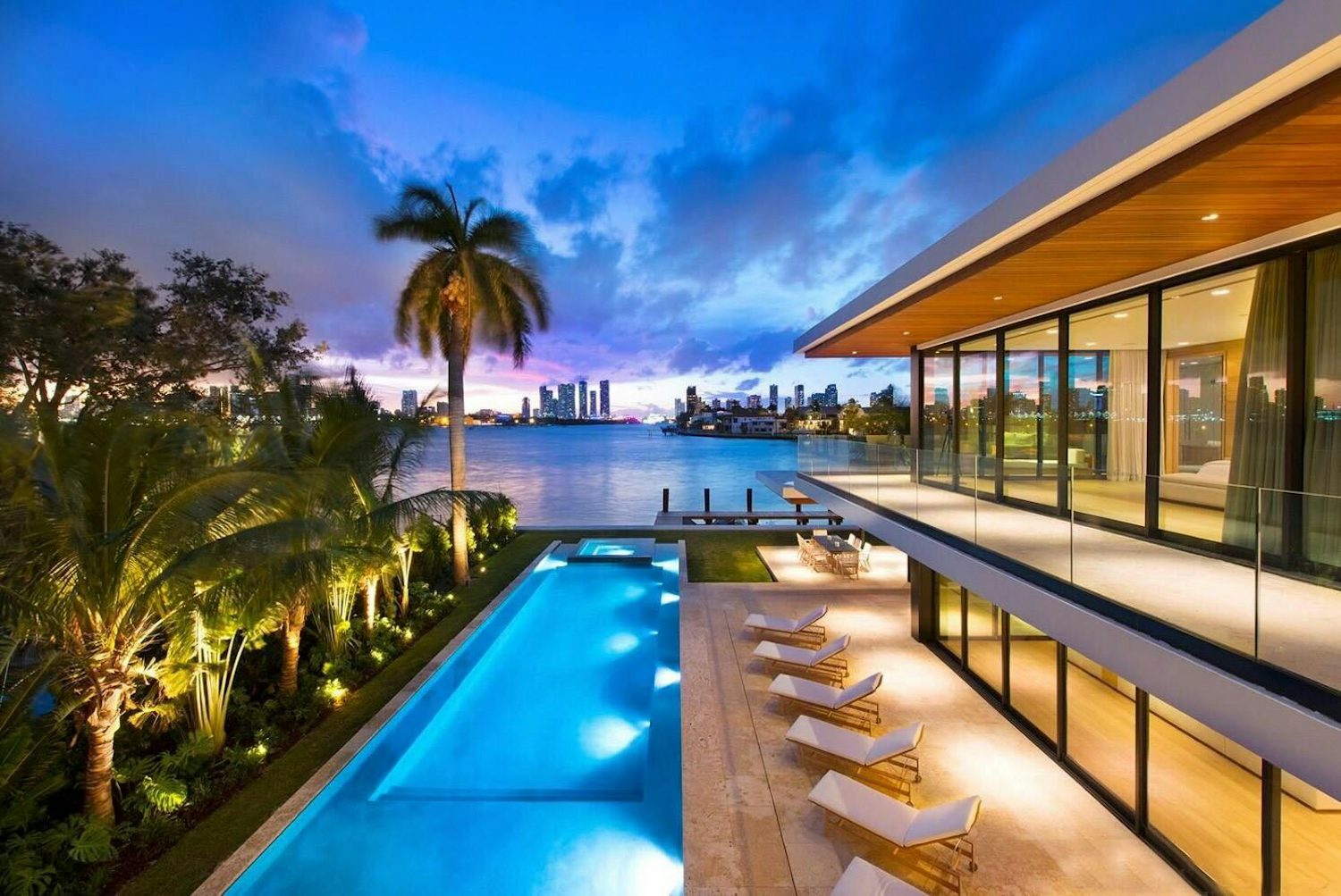 Miami mansion rental on waterfront